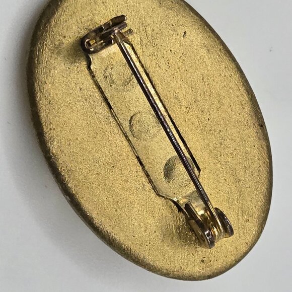 VTG Brooch Art Nouveau Oval Ceramic Hand Painted Floral Pin Jewelry Fairy Boho - Picture 8 of 10